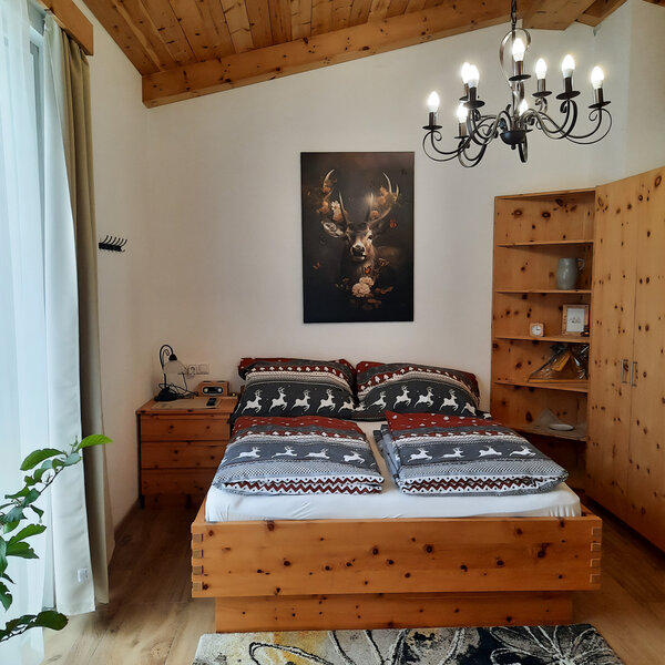 Schlafzimmer im Studio Zirbe